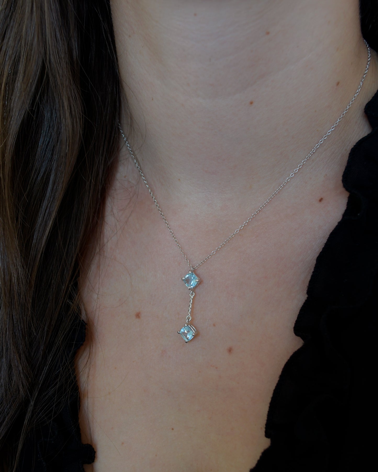 Collana Luce Doppia - Topazio Blu