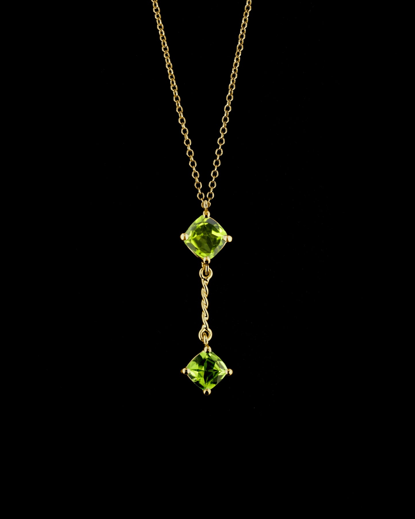 Collana Luce Doppia Placcata Oro - Peridoto
