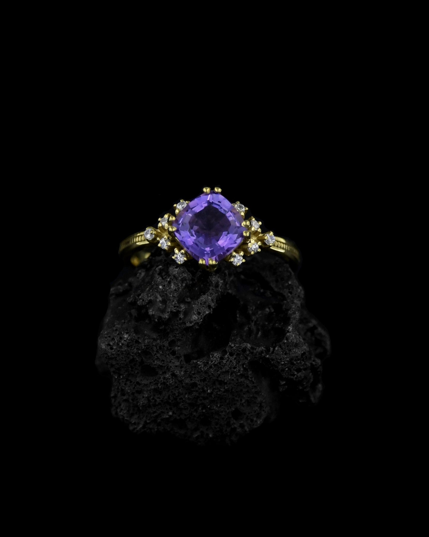 Anello Ametista Dorato
